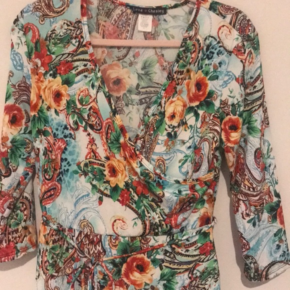 LOVE CHESLEY Floral Maxi Dress SIZE LARGE JUNIORS - Picture 3 of 6